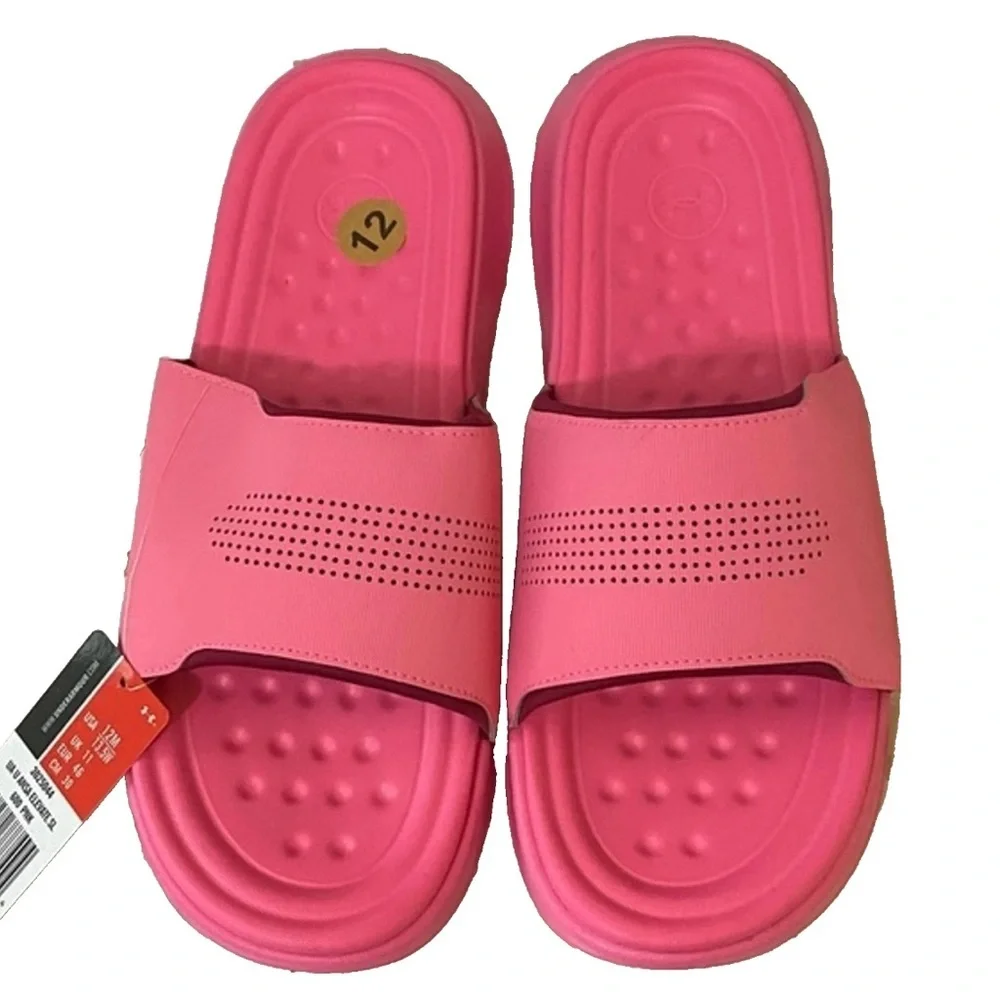 Under‎ Armour UA Unisex Size M12 W13.5 Ansa Elevate Slides Sandals in Pink
